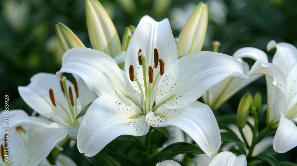 Lily: The lily's graceful form and fragrance symbolize purity and refined beauty. White lilies are traditional choices for weddings and funerals, conveying both joy and respect.
Lily: The lily's graceful form and fragrance symbolize purity and refined beauty. White lilies are traditional choices for weddings and funerals, conveying both joy and respect.