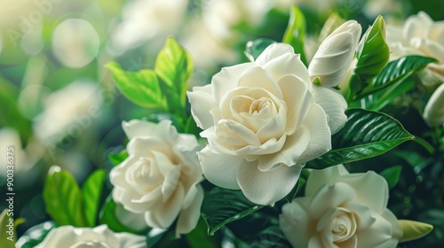 Gardenia: Known for their exquisite scent and graceful appearance, gardenias symbolize purity and sweetness, commonly used in weddings and as a key ingredient in perfumes.
