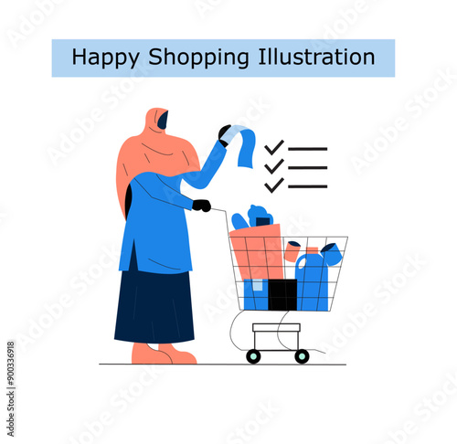 Happy Shopping Illustration