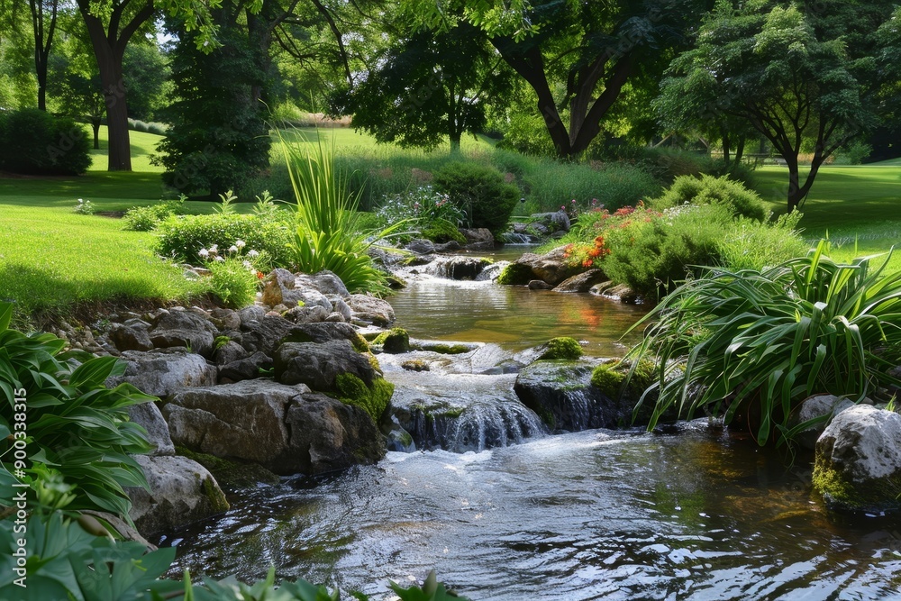 painting of stream running through forest, babbling brook winds its way through the landscape, inviting you to linger awhile painting of stream running through forest, babbling brook winds its way through the landscape, inviting you to linger awhile