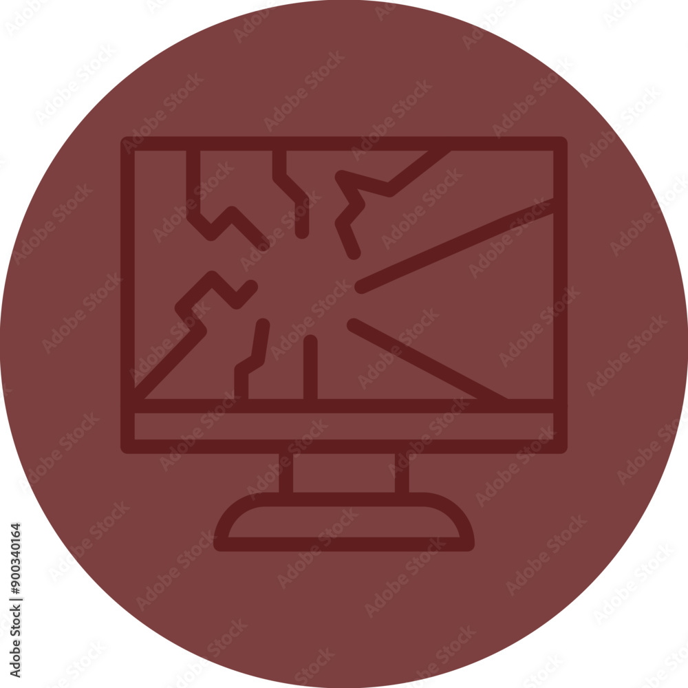 Broken Screen Vector Line Maroon Circle Maroon Broken Screen Vector Line Maroon Circle Maroon