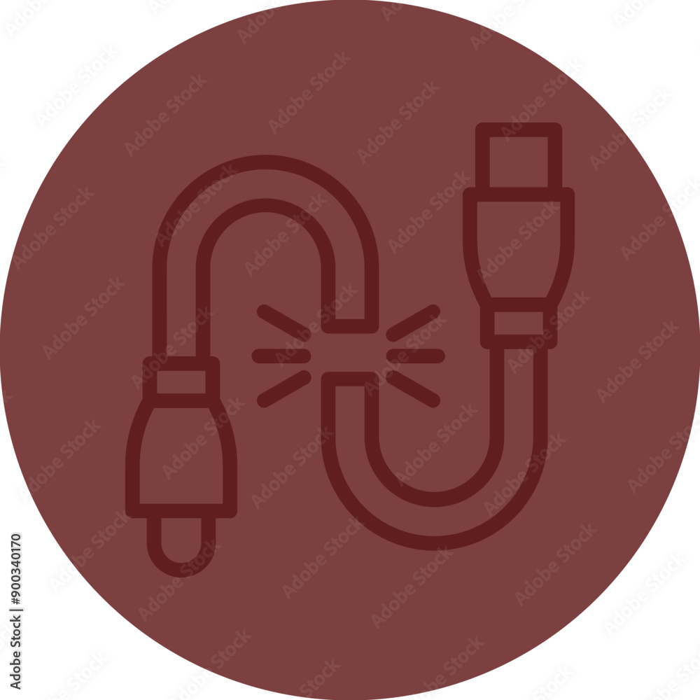 Broken Wire Vector Line Maroon Circle Maroon Broken Wire Vector Line Maroon Circle Maroon