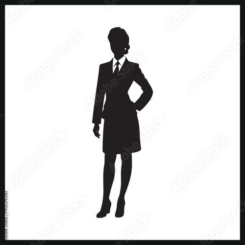 Flight Attendant in Uniform silhouette , cabin crew
