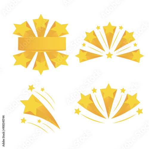Set Stars burst vector elements.