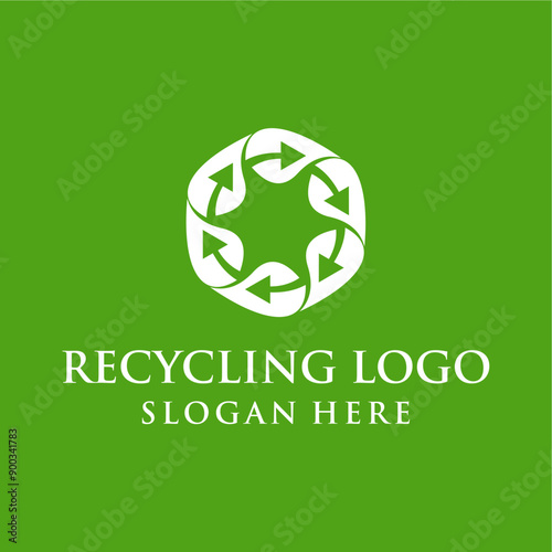 simple, modern, clean recycling logo concept