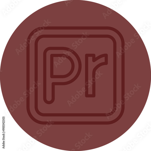 Premiere Vector Line Maroon Circle Maroon