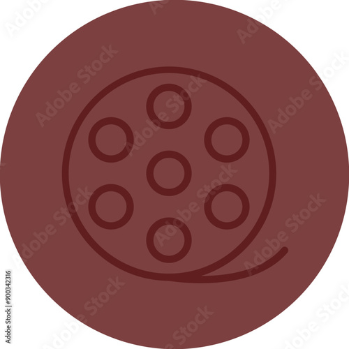 Film Reel Vector Line Maroon Circle Maroon