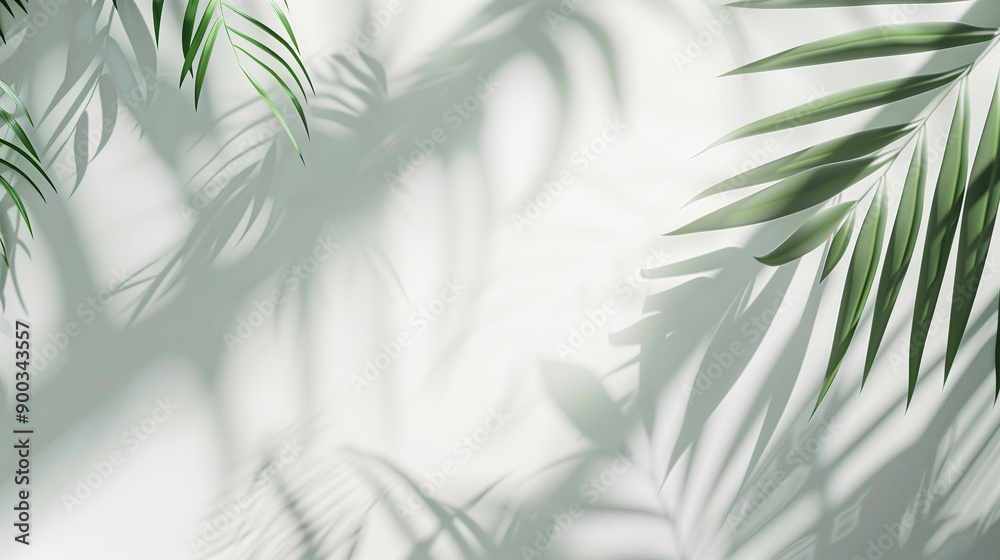 Abstract Shadow Play with Palm Leaves