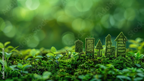 Vibrant green grass carpet, lush foliage texture, nature's soft canvas