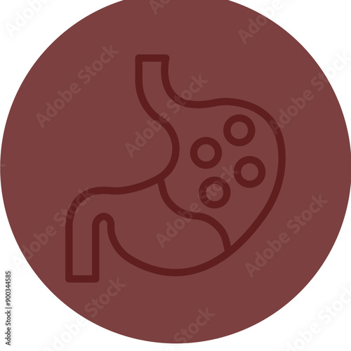 Gastroenterology Vector Line Maroon Circle Maroon