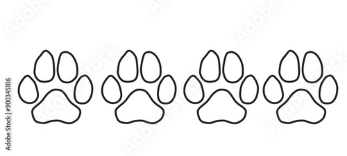 Paw icon Cat And Dog Paw vector isolated on white background. Paw Print icon.
