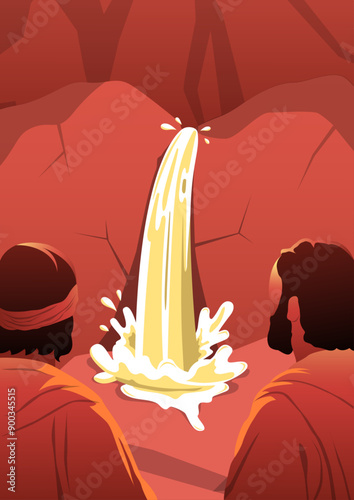 Moses draws water from the rock with his staff