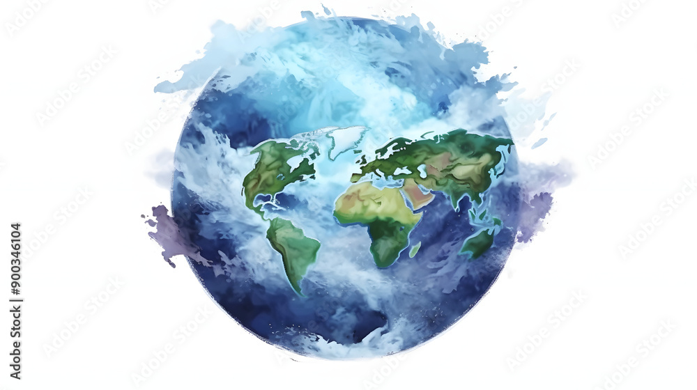 Fototapeta premium Earth Fantasy Watercolor Style