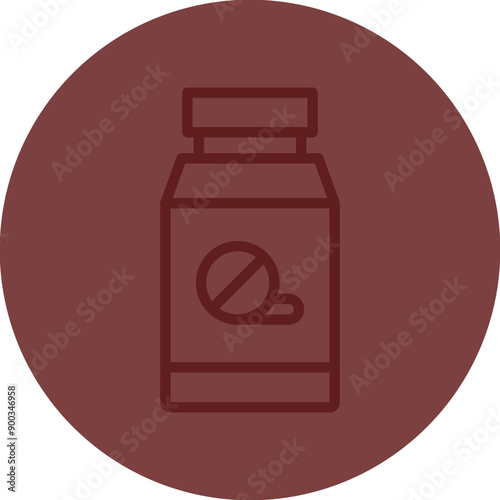 Aspirin Vector Line Maroon Circle Maroon