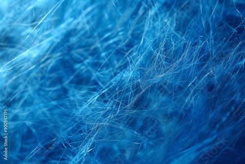 close up of blue hair with black background, bare background of bright monochromatic blue, without any gradients or deviations