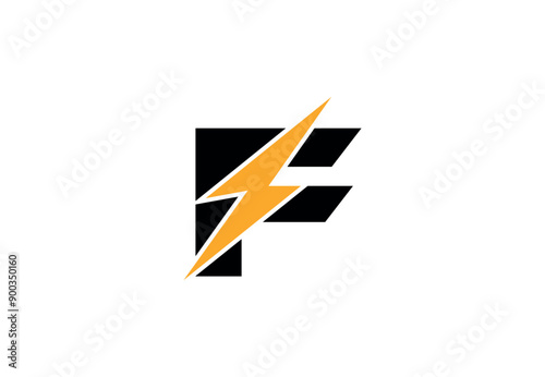 Letter F Electric Logo | F Flash Logo design | F Letter Logo Design with Lighting Thunder Bolt | F Logo Design