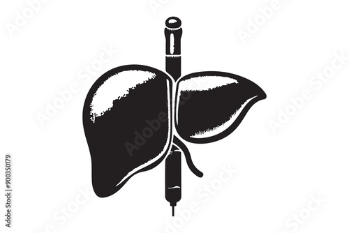 Illustration of liver and pen icons in vector format