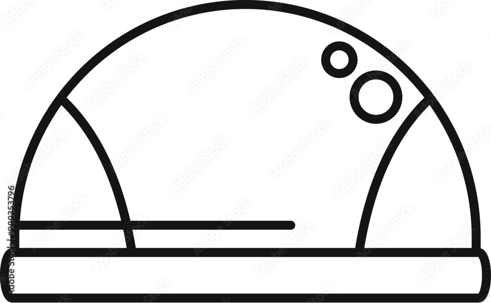 Line drawing of a futuristic base camp for mars colonization missions Line drawing of a futuristic base camp for mars colonization missions