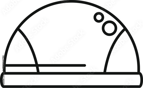 Line drawing of a futuristic base camp for mars colonization missions