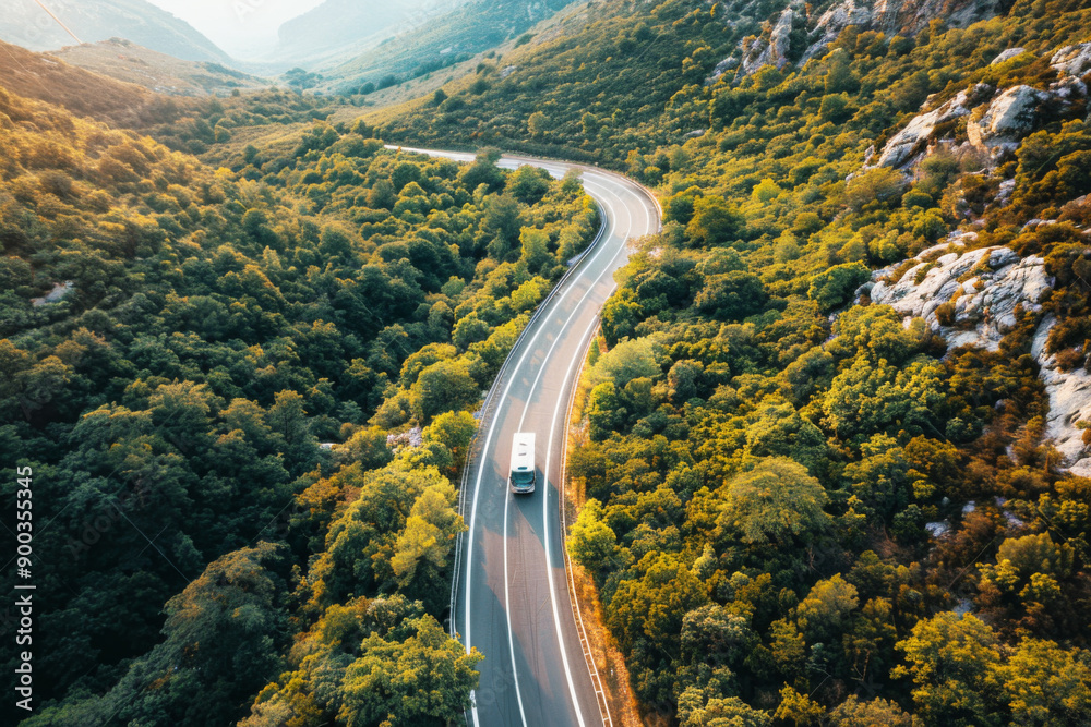 Aerial view perfect for a road trip adventure Aerial view perfect for a road trip adventure