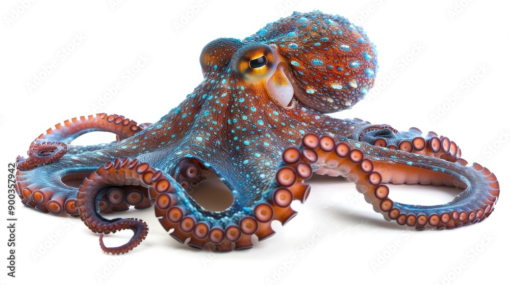 blue ringed octopus isolated on white background blue ringed octopus isolated on white background