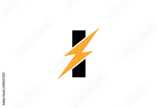 Letter I Electric Logo | I Flash Logo design | I Letter Logo Design with Lighting Thunder Bolt | I Logo Design