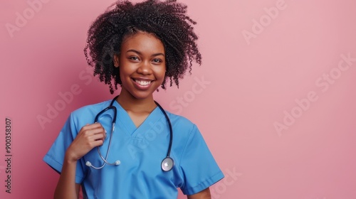 The smiling nurse in uniform