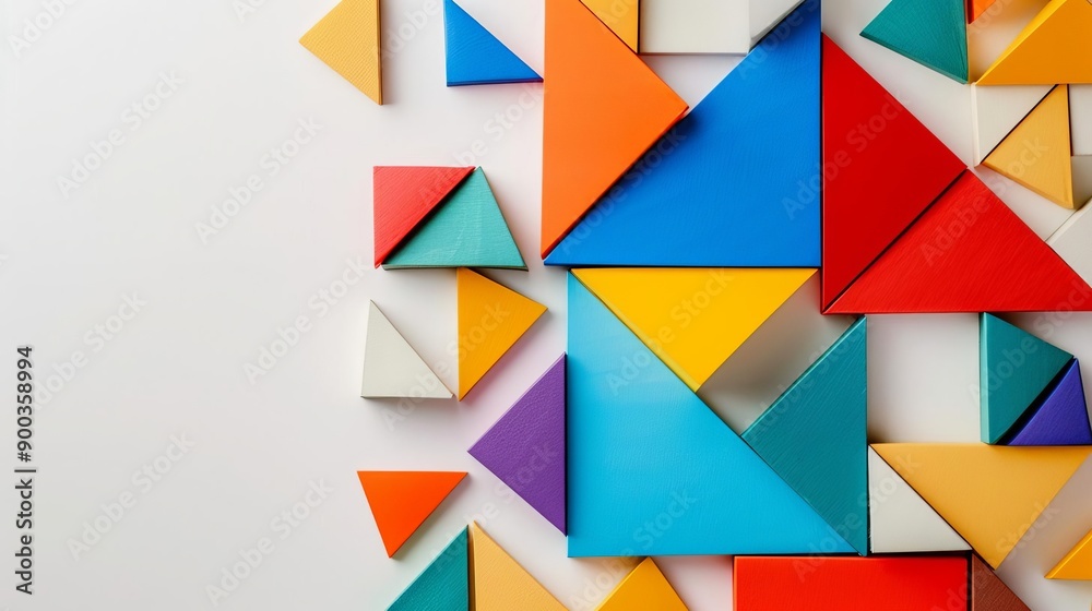 Philosophical Abstract Colorful geometric shapes on a white background Philosophical Abstract Colorful geometric shapes on a white background