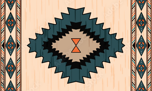 Seamless oriental geometric ethnic pattern for background or wallpaper. Carpet floor curtain design