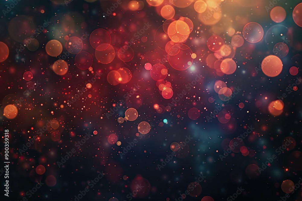 blurry image of dark background with orange and blue lights, bokeh effect overlay with varying intensities and densities for versatile use