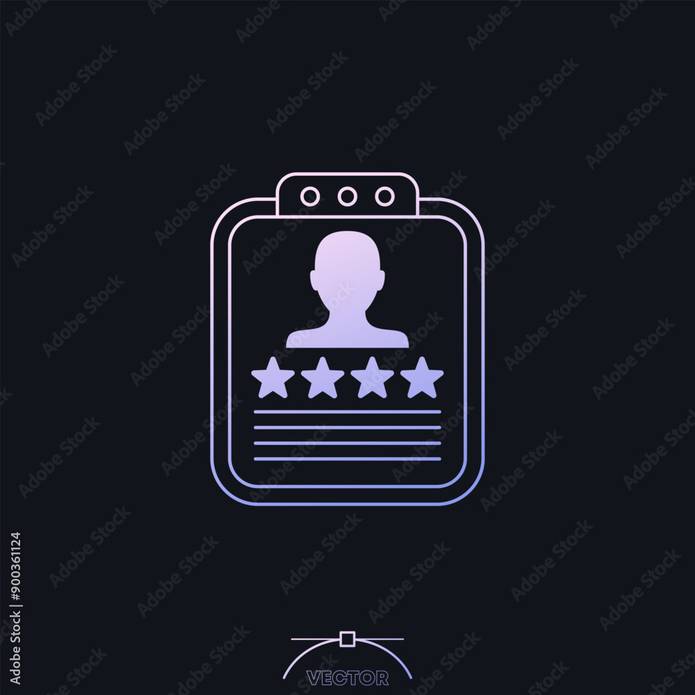 employee review icon with gradient, vector employee review icon with gradient, vector