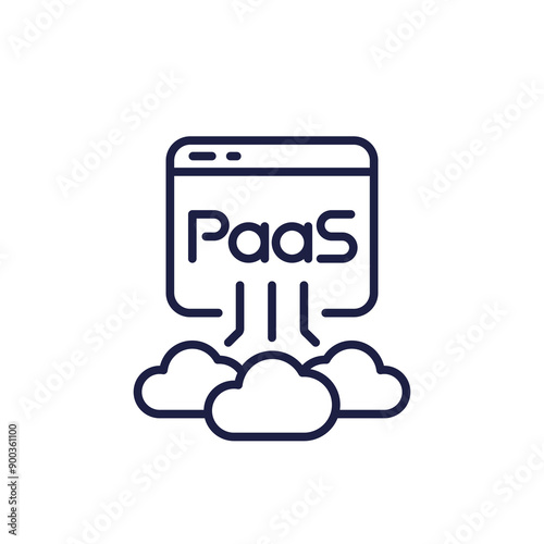 Paas, Platform as a Service icon in line style