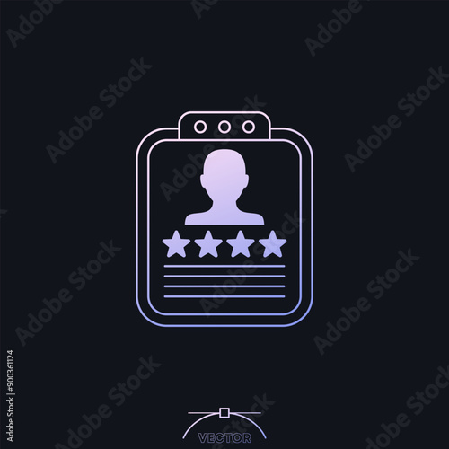 employee review icon with gradient, vector