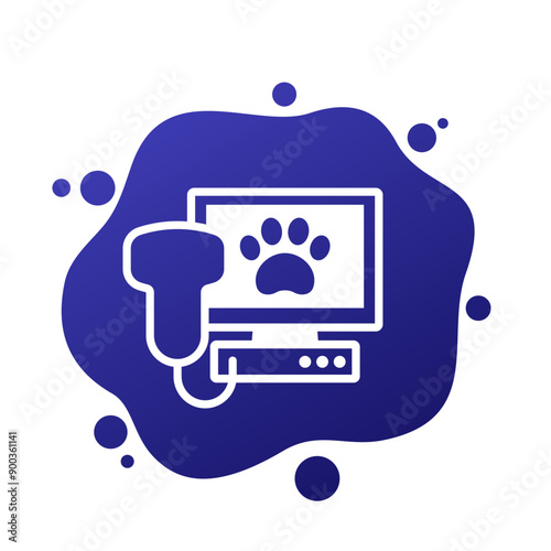 pet ultrasonography, ultrasound for dogs vector icon