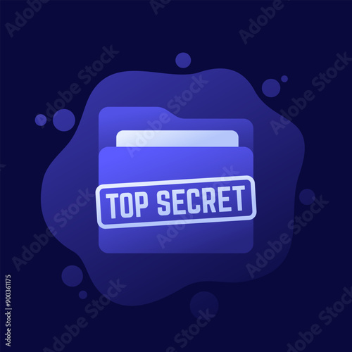 top secret folder icon, vector design