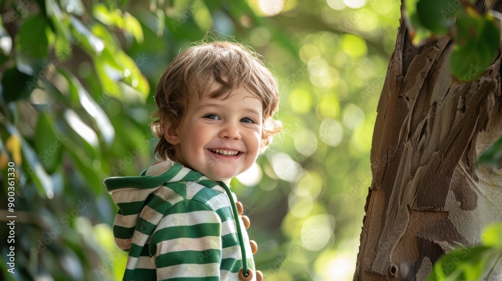 The smiling young boy outdoors The smiling young boy outdoors