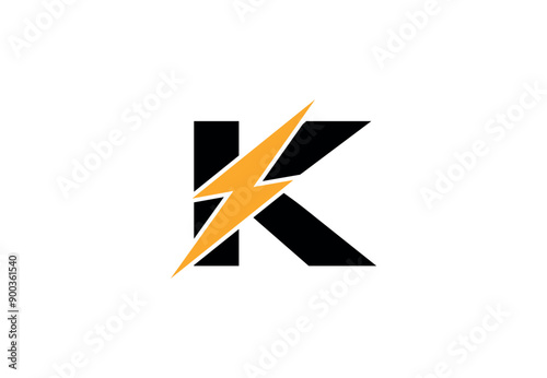 Letter K Electric Logo | K Flash Logo design | K Letter Logo Design with Lighting Thunder Bolt | K Logo Design