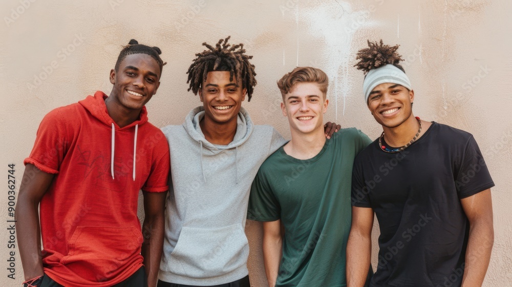 The group of friends smiling The group of friends smiling