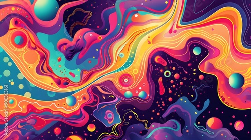 Colorful psychedelic abstract background. Pastel color psychedelic background
