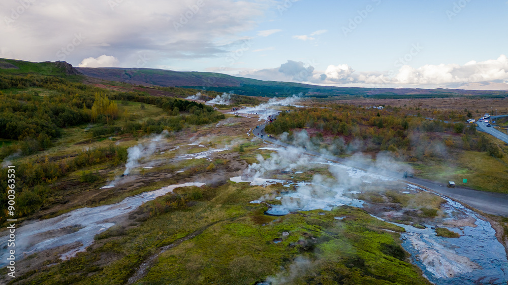 Picture from above of the great Geysir in Iceland Picture from above of the great Geysir in Iceland