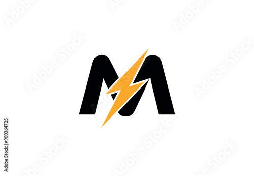 Letter M Electric Logo | M Flash Logo design | M Letter Logo Design with Lighting Thunder Bolt | M Logo Design