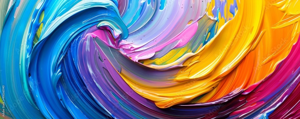 A dynamic, colorful swirl of vibrant paint strokes, blending seamlessly to create a stunning abstract art piece A dynamic, colorful swirl of vibrant paint strokes, blending seamlessly to create a stunning abstract art piece
