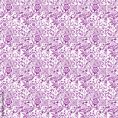 Vector pattern ethnic design with colors and background, Ethnic Enigma Seamless Flow
