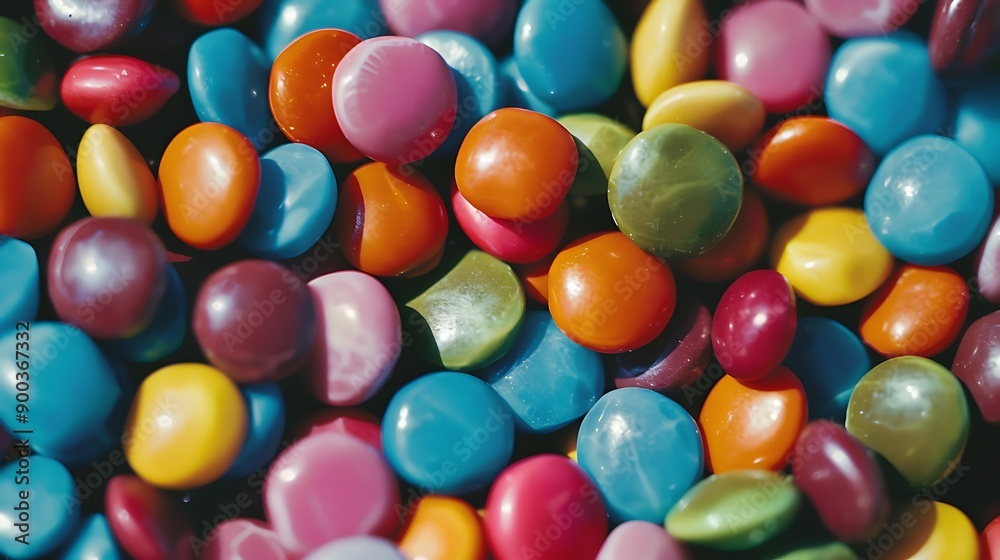 Close-up of Colorful Candy Coated Chocolate Buttons. Close-up of Colorful Candy Coated Chocolate Buttons.