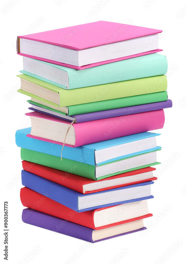 Stack of colorful books isolated on white Stack of colorful books isolated on white
