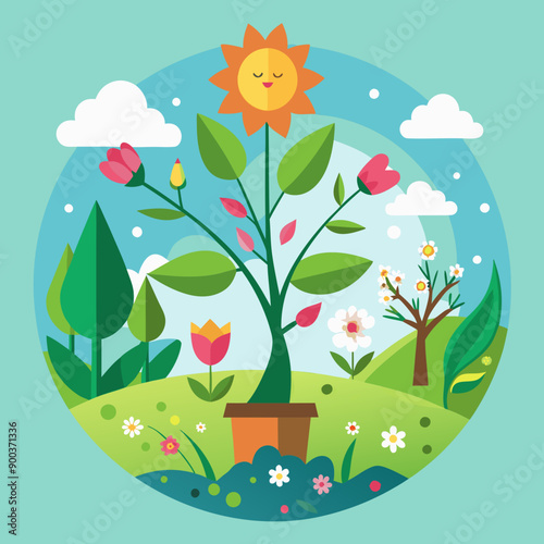 flowers and birds