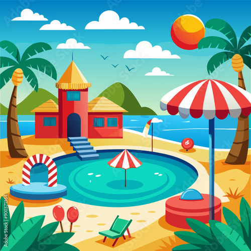 beach with umbrella