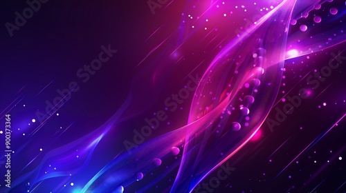 Abstract Purple and Blue Glowing Waves