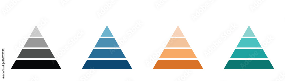 Fotografía Blank 4 tier pyramid chart vector concepts set