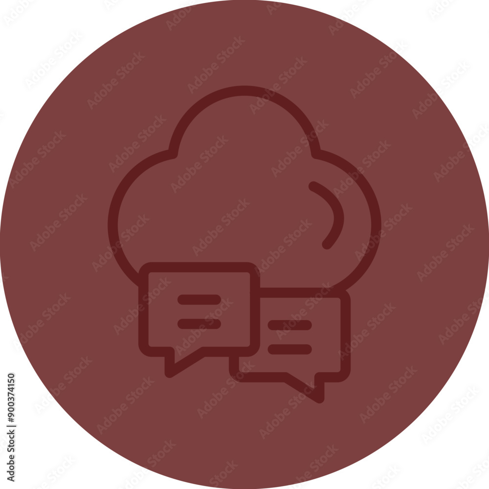 Cloud Messaging Vector Line Maroon Circle Maroon Cloud Messaging Vector Line Maroon Circle Maroon